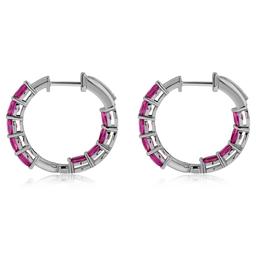 Gemstone Classics™ Oval Lab-Grown Ruby Inside Out Hoop Earrings