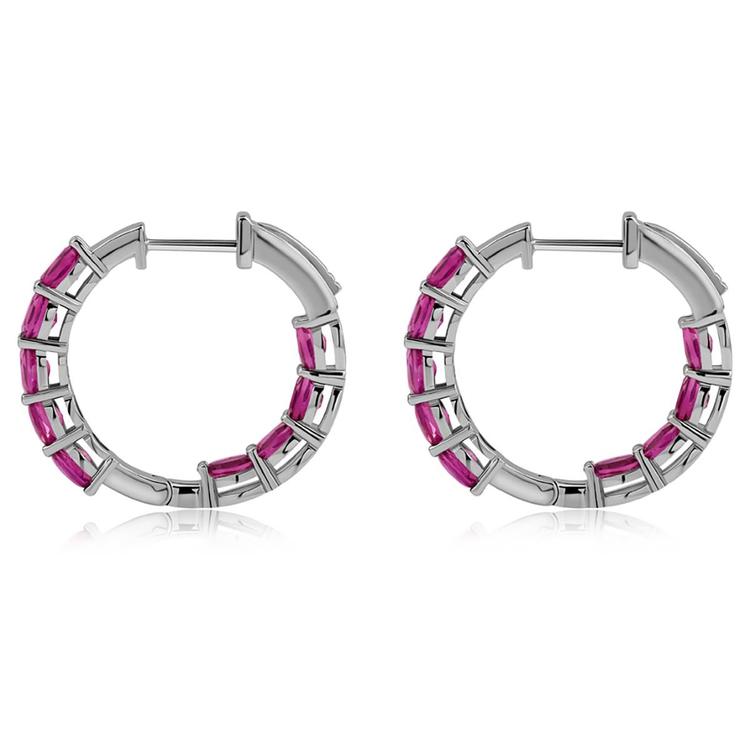 Gemstone Classics™ Oval Lab-Grown Ruby Inside Out Hoop Earrings