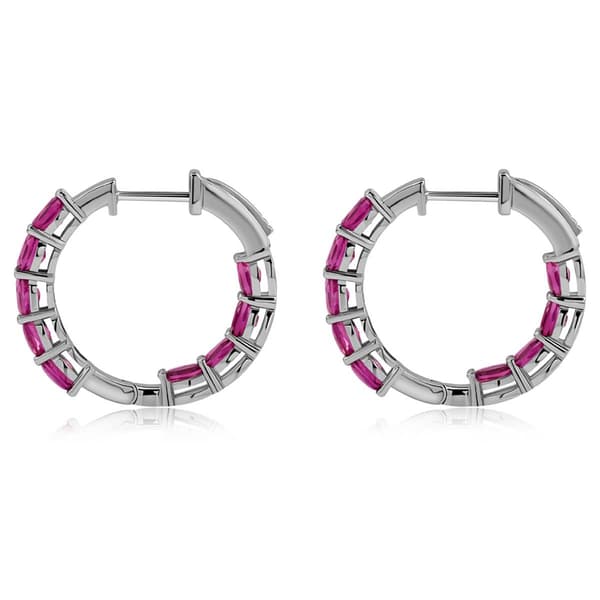 Gemstone Classics™ Oval Lab-Grown Ruby Inside Out Hoop Earrings