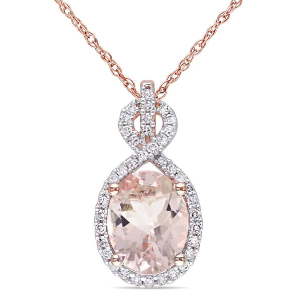 Gemstone Classics&#40;tm&#41; 10kt. Rose Gold Morganite Pendant