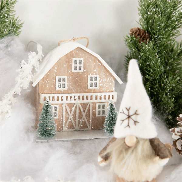 Northlight Lighted Rustic Brown House Christmas Ornament