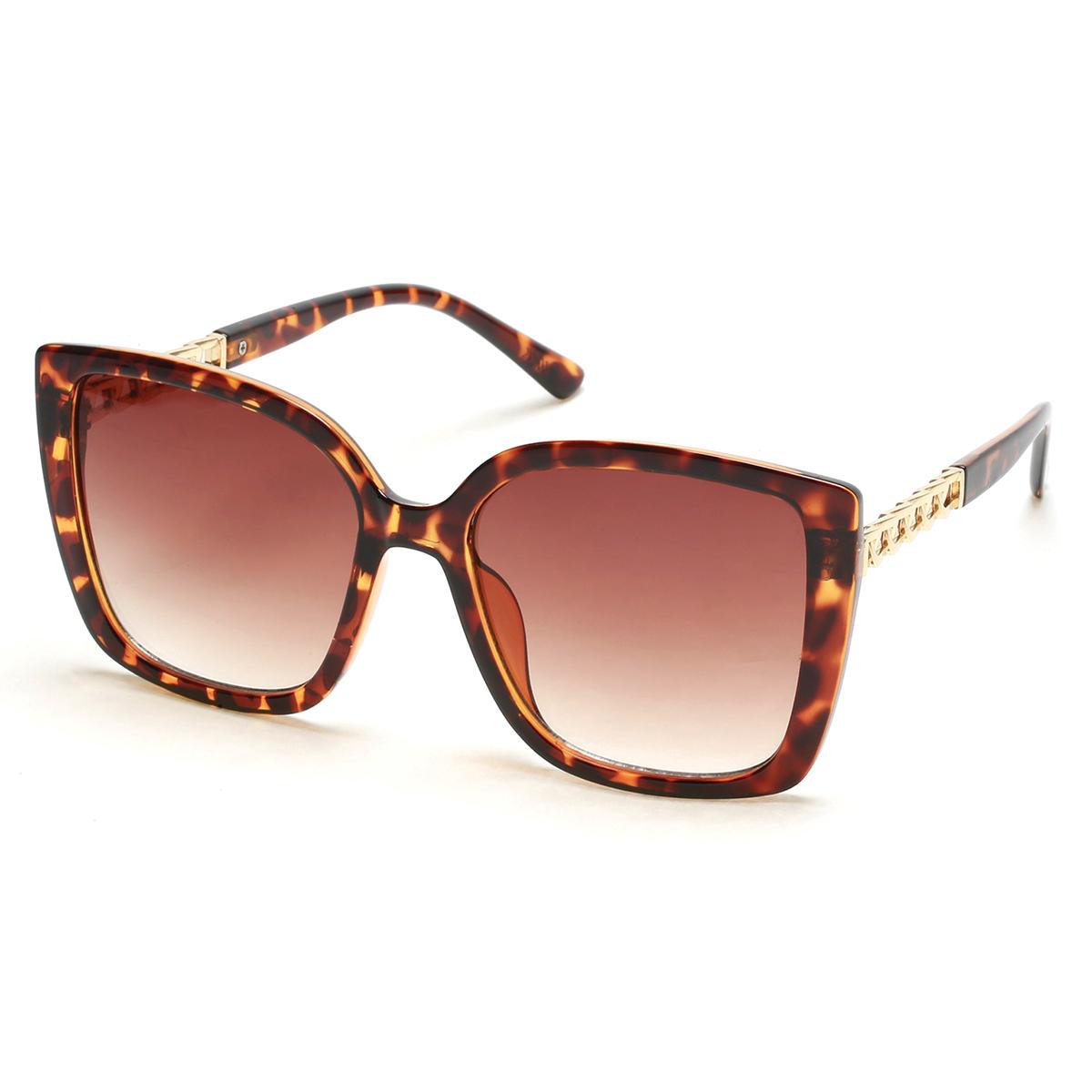 Womens Skechers Square Tortoise Injected Sunglasses