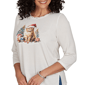 Womens Alfred Dunner Classics 3/4 Sleeve Santa Cat Tee - image 5