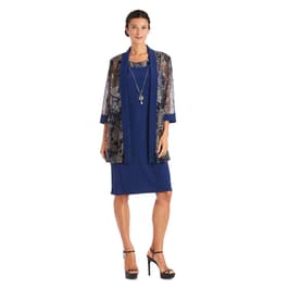 Petite R&M Richards 2pc. Abstract Paisley Jacket Dress