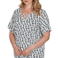 Plus Size Emaline Key Items Short Sleeve Abstract V Neck Blouse - image 5
