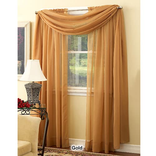 Roma II Voile Sheer Rod Pocket Curtain Panel