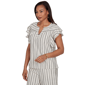Womens Ruby Rd. Tropical Noir Flutter Sleeve Stripe Blouse - image 3