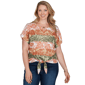 Plus Size Hearts of Palm Tropical Twist Tropical Tie Hem Blouse - image 1