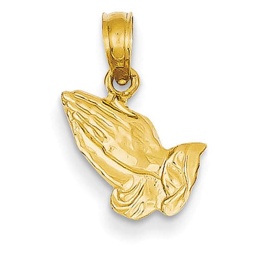 Unisex Gold Classics&#40;tm&#41; 14kt. Gold Praying Hands Pendant - image 