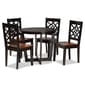 Baxton Studio Brava Two-Tone Dark Brown Wood 5pc. Dining Set - image 1