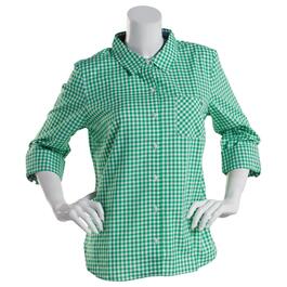 Womens Tommy Hilfiger Sport Gingham 3/4 Roll Tab Sleeve Shirt