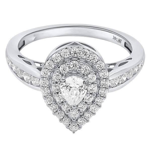 Nova Star® White Gold & 1ctw. Lab Grown Diamond Pear Ring