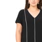 Plus Size MSK Short Sleeve V Neck Stripe A-Line Dress - image 5