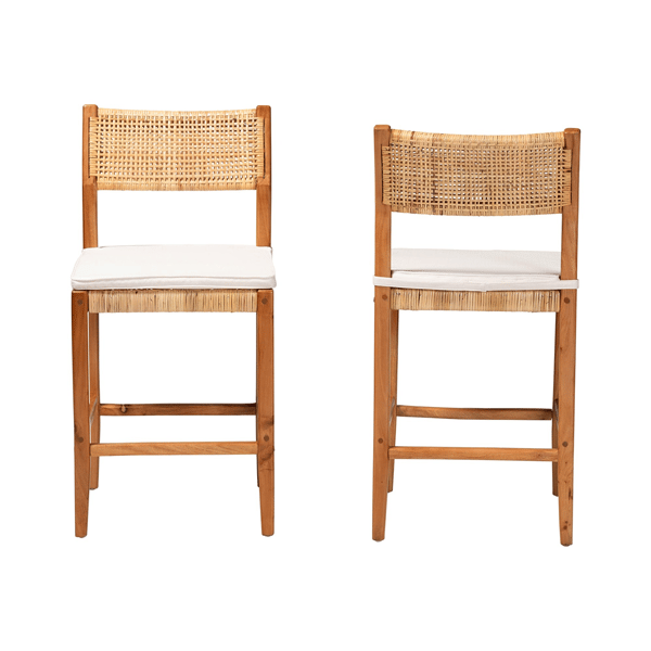 bali & pari Chatura Mahogany Wood 2pc. Counter Stool Set