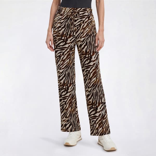 Womens Soho Apparel Zebra Drawstring Tie Wide Leg Pants