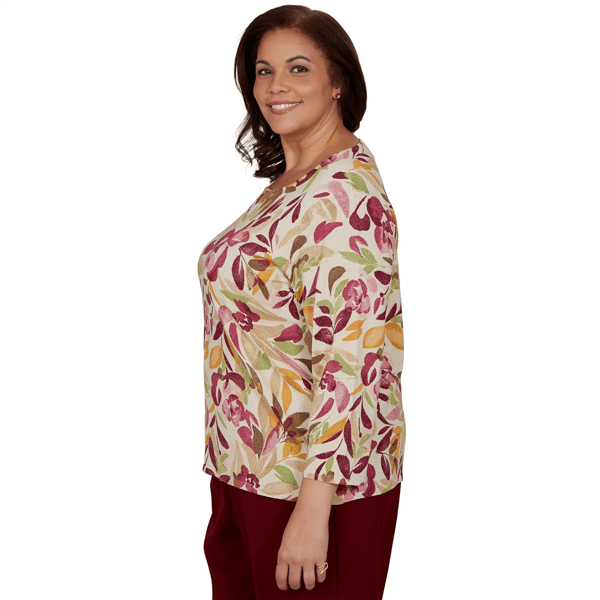 Plus Size Alfred Dunner Union Square Floral Painterly Blouse