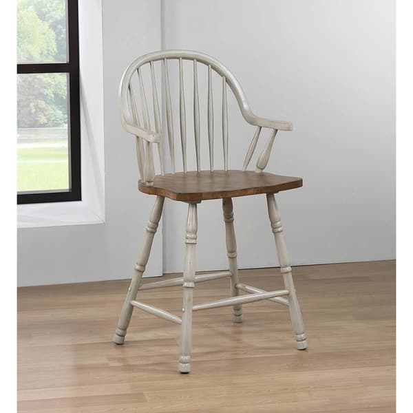 Besthom Country Grove Distressed High Back Bar Stools - Set of 2