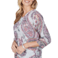 Petite Alfred Dunner Vail 3/4 Sleeve V-Neck Paisley Blouse - image 5