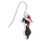 Athra Fine Silver Plated Crystal Christmas Dog Drop Earrings - image 2