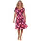 Womens Sami & Jo Short Sleeve Floral Keyhole Neck A-line Dress - image 1