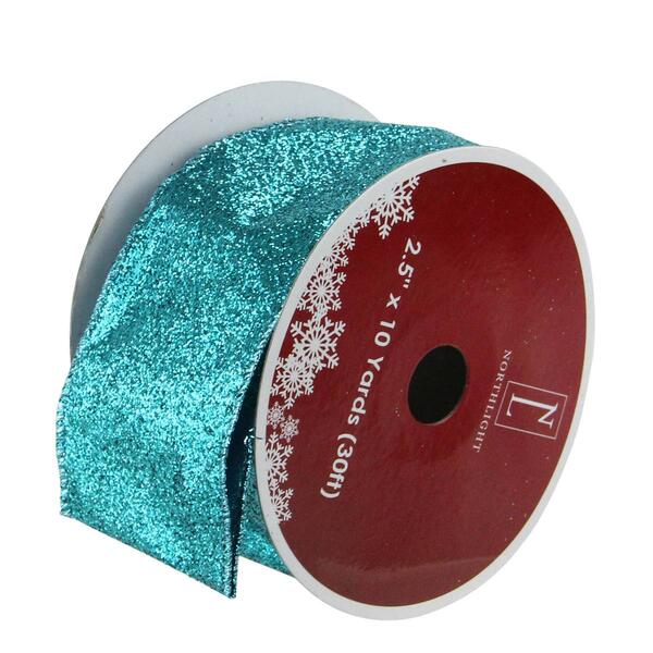 Pack of 12 Shimmering Teal Green Solid Wired Christmas Craft Ribb - image 