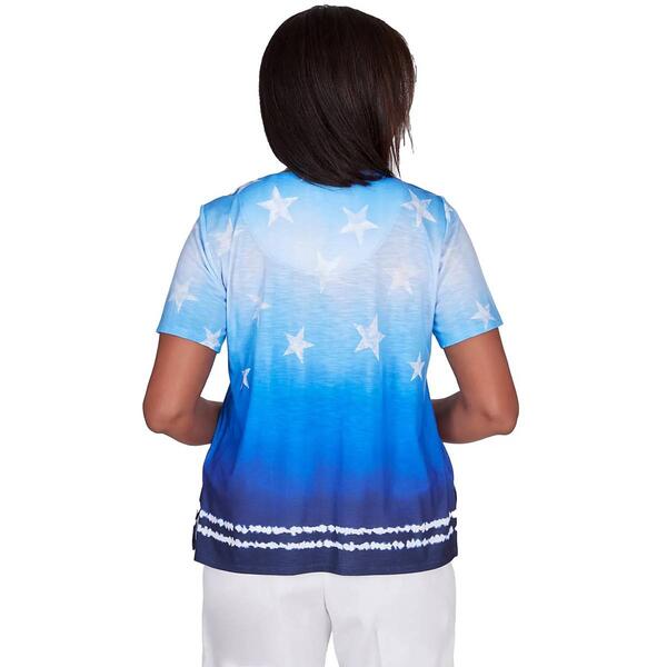Plus Size Alfred Dunner All American Tie Dye Stars Top