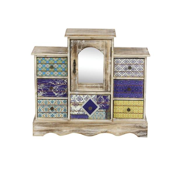 9th & Pike(R) White Wood Vintage Jewelry Box