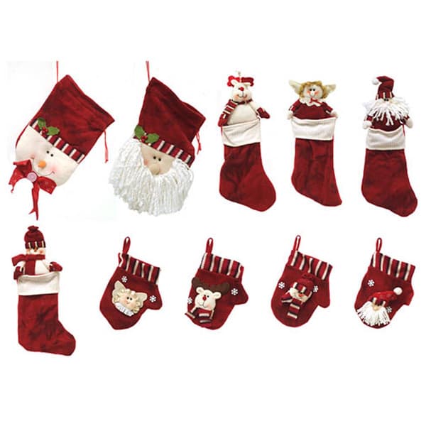 CMI 10pc. Red Christmas Stocking and Gift Bag Set