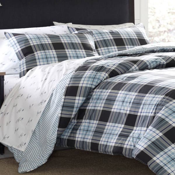 Eddie Bauer Lewis Plaid 180 Thread Count Reversible Comforter Set