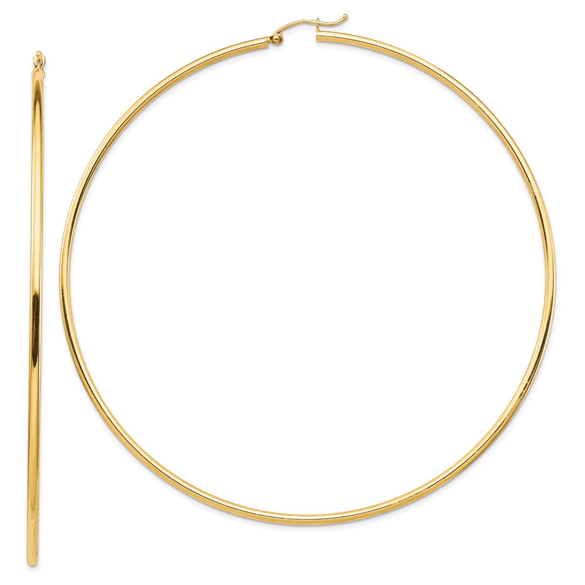 Gold Classics™ 14kt. Gold Polished 90.5mm Hoop Earrings