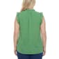 Plus Size NY Collection Cap Flutter Sleeve Dot Tie Neck Blouse - image 2