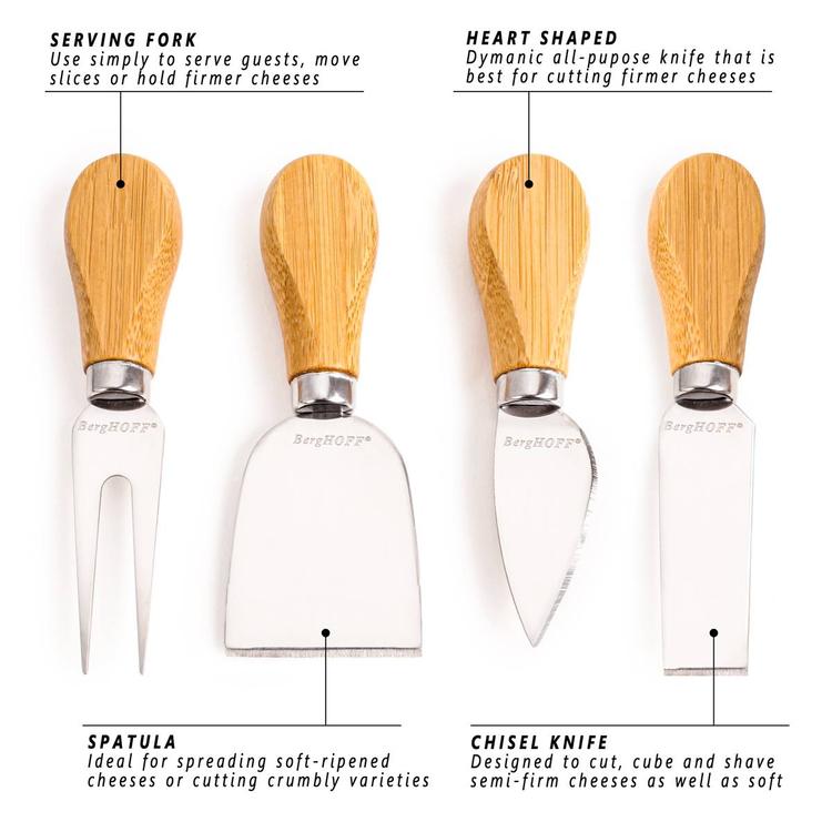 BergHOFF 5pc. Essentials Round Cheese Board & Cheese Tools