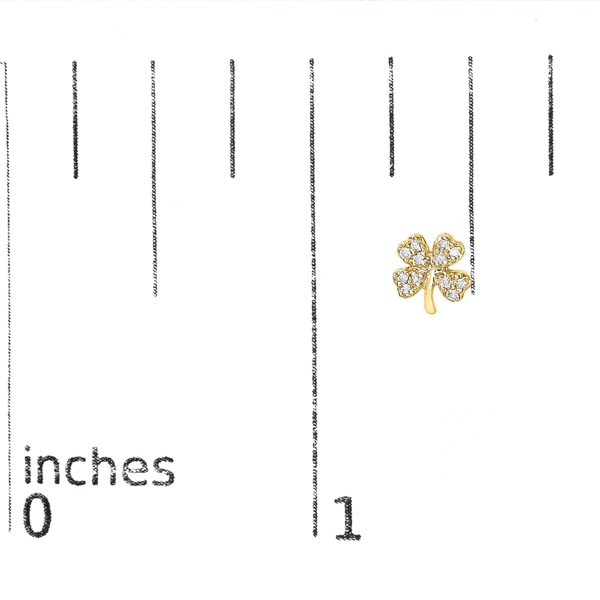 Haus of Brilliance 10kt. Gold Diamond 4 Leaf Clover Stud Earrings
