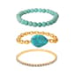Jessica Simpson Crystal & Reconstituted Turquoise Bracelet Set - image 1