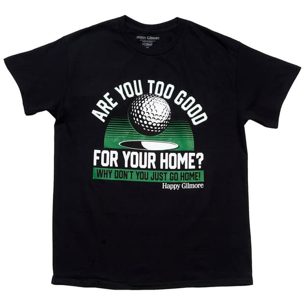Young Mens Happy Gilmore Too Good For Your Home Graphic Tee - image 