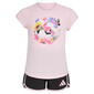Girls &#40;4-6x&#41; adidas&#174; Floral Soccer Short Sleeve Tee & Shorts Set - image 2