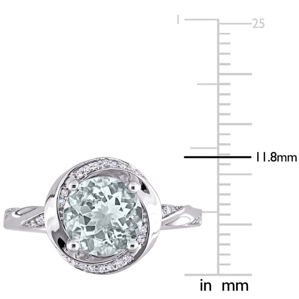 Gemstones Classics&#8482; 10kt. White Gold Aquamarine Swirl Ring