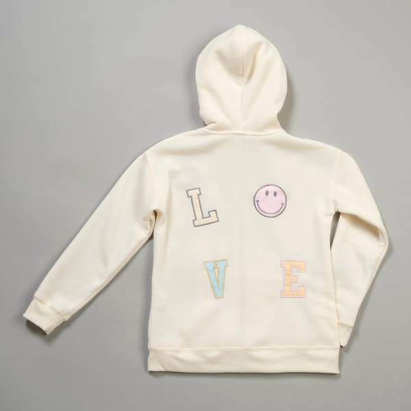 Girls (7-16) No Comment Love Zip Front Fleece Hoodie