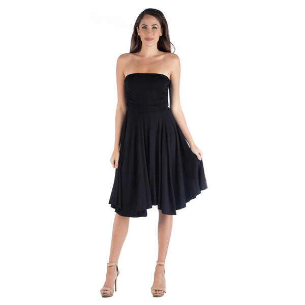 Womens 24/7 Comfort Apparel Strapless Dress With Pleats - image 