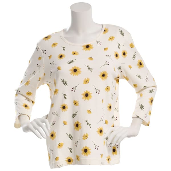 Womens Bonnie Evans Sunflower Leaf Tee - image 