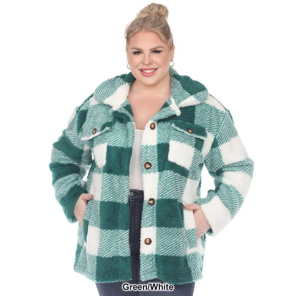 Plus Size White Mark Plaid Shacket