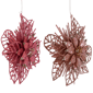 Northlight 4pc. Glittered Pink Poinsettia Christmas Ornaments - image 6