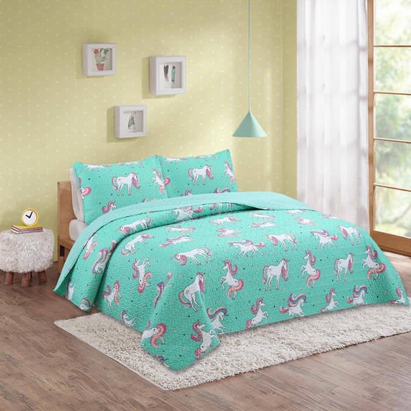 Harper Lane Unicorn Magic Reversible Quilt Set - image 
