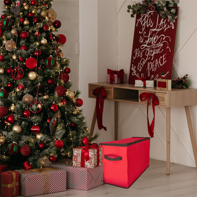 Simple Living 96ct. Zip Up Christmas Ornament Storage Tub