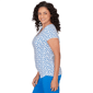 Womens Emaline Key Items Short Sleeve V Neck Stripe Dot Tee - image 4