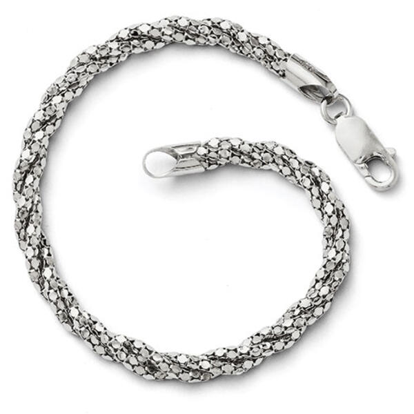 Sterling Silver Polished Mesh Bracelet - image 