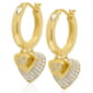 Gianni Argento 1/10ctw. Diamond Triple Heart Drop Hoop Earrings - image 1