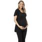 Womens Times Two Short Sleeve Solid V-Neck Nursing Maternity Top - image 1