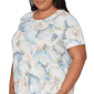 Plus Size Alfred Dunner Vintage Charm Round Neck Seashells Blouse - image 4