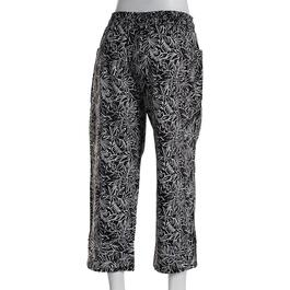 Womens Napa Valley 23in. Pull On Leaf Linen Capri Pants